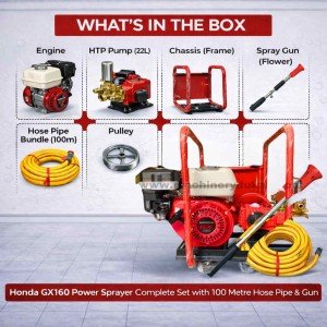 Honda Gx160 Power Sprayer with 22L Pump Complete Set 100 Metres